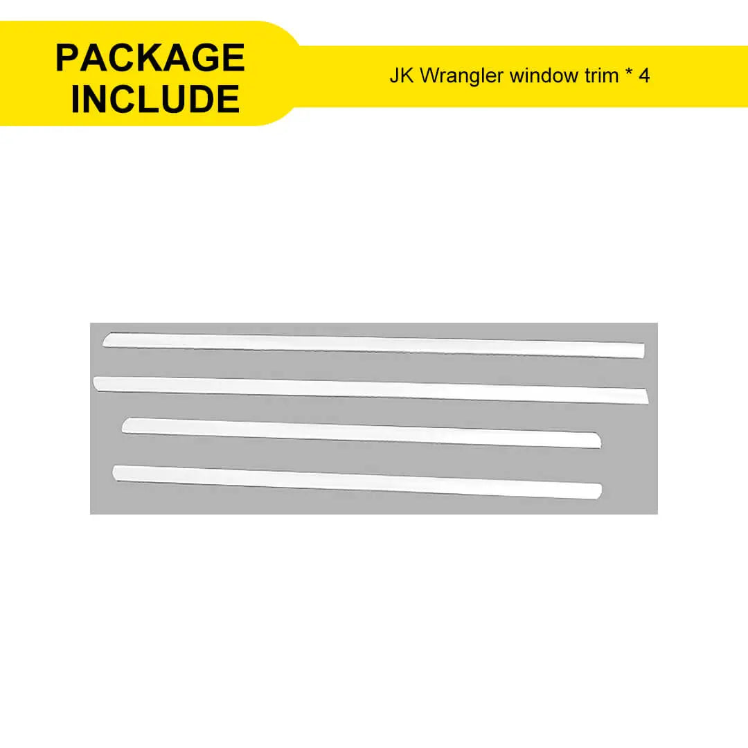 For 2007-2018 Jeep Wrangler JK Exterior Car Window Body Trim Strip Cover (2 pcs)