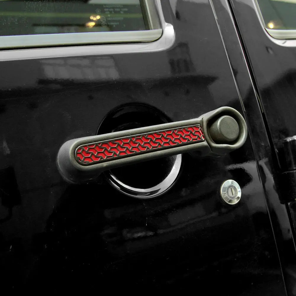 For 2007-2018 Jeep Wrangler JK 2-Door Exterior Door Grab Handle Insert Trim, Texture