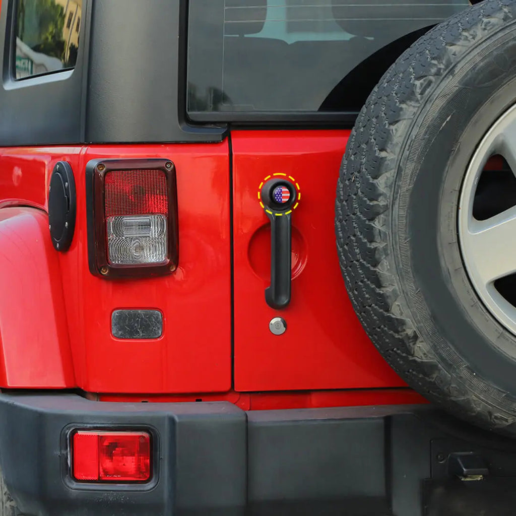 For 2007-2018 Jeep Wrangler JK Exterior Door Handle Push Button Cover Trim Decor (5 pcs)