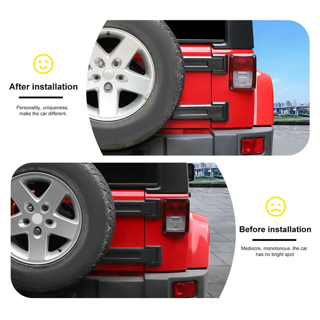 For the 2007–2018 Jeep Wrangler JK Door Handles, Hinges, and Mirror Exterior Full Covers Trim Kit Accessories (53 pcs)