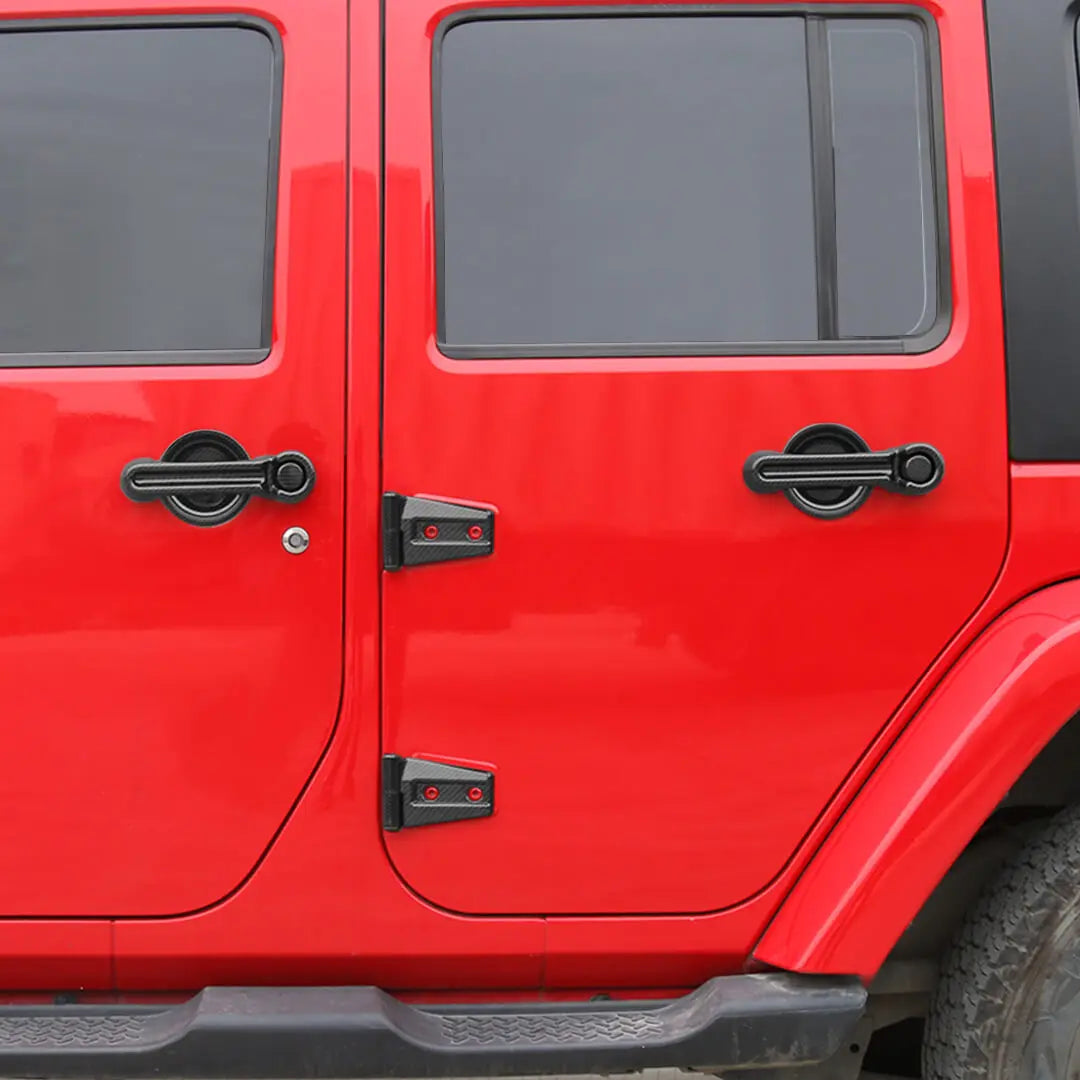 For the 2007–2018 Jeep Wrangler JK Door Handles, Hinges, and Mirror Exterior Full Covers Trim Kit Accessories (53 pcs)