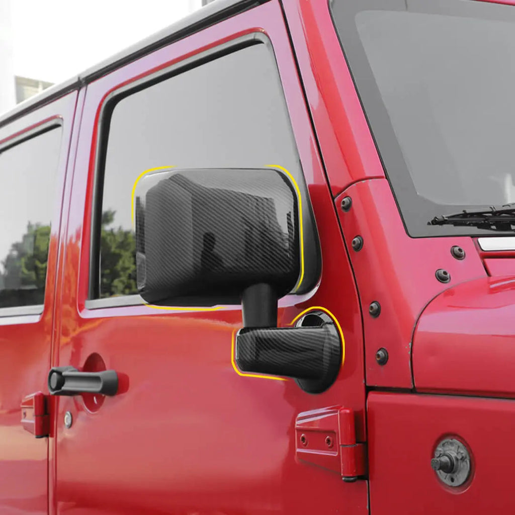 For the 2007–2018 Jeep Wrangler JK Door Handles, Hinges, and Mirror Exterior Full Covers Trim Kit Accessories (53 pcs)
