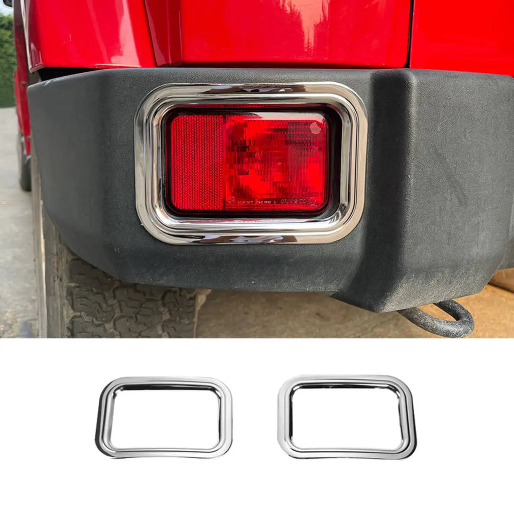 For 2007-2018 Jeep Wrangler JK Exterior Rear Fog Light Frame Trim Ring Cover (2 pcs)