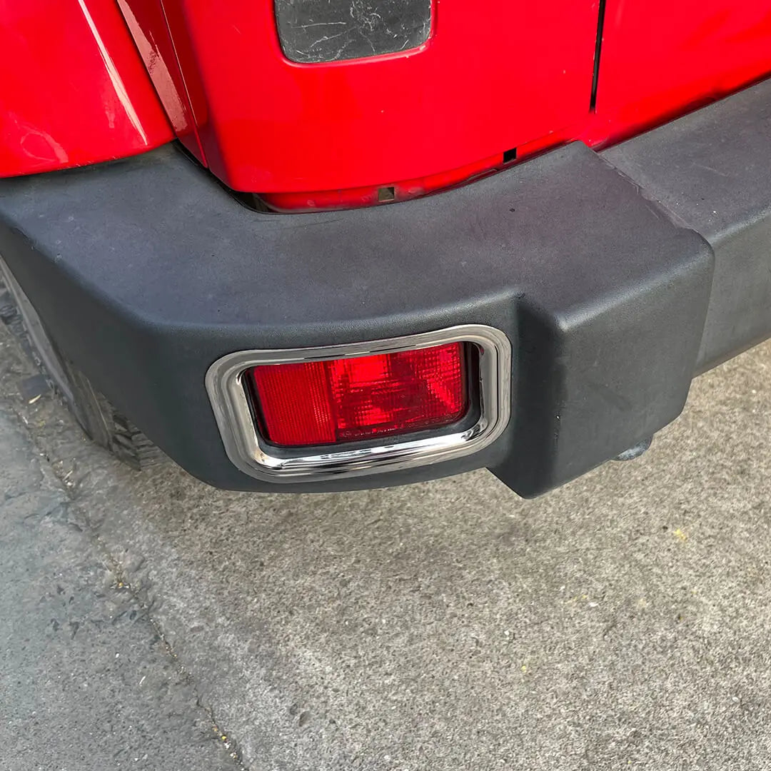 For 2007-2018 Jeep Wrangler JK Exterior Rear Fog Light Frame Trim Ring Cover (2 pcs)