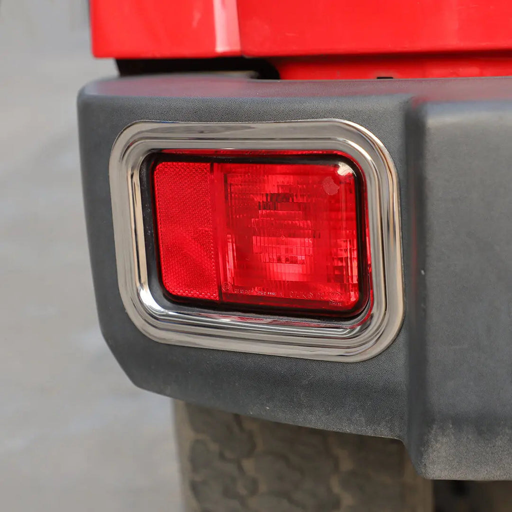 For 2007-2018 Jeep Wrangler JK Exterior Rear Fog Light Frame Trim Ring Cover (2 pcs)