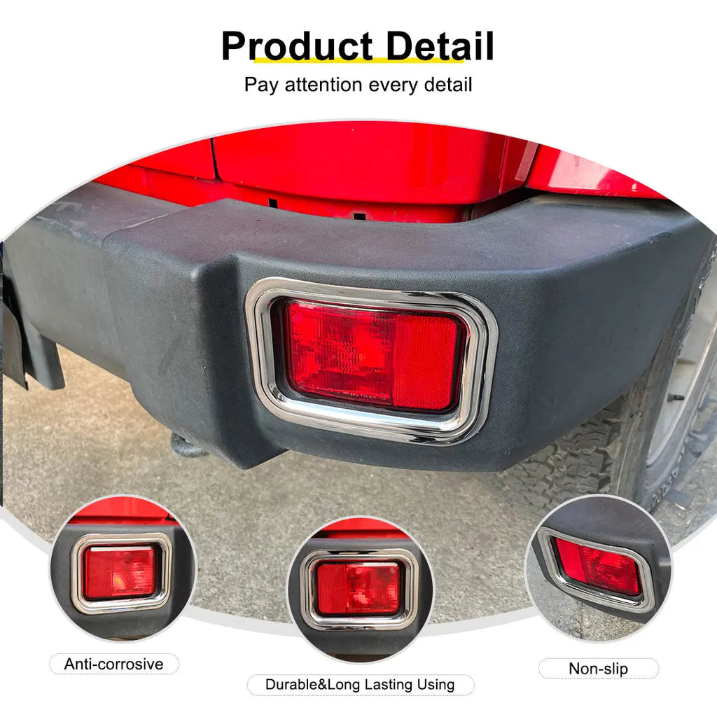 For 2007-2018 Jeep Wrangler JK Exterior Rear Fog Light Frame Trim Ring Cover (2 pcs)