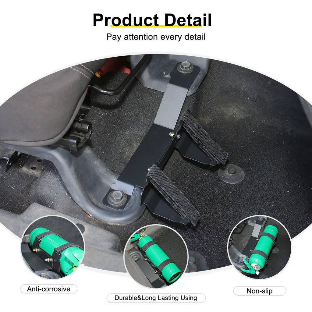 For 2007-2018 Jeep Wrangler JK Fire Extinguisher Bracket Under Driver Front Seat Mount Holder