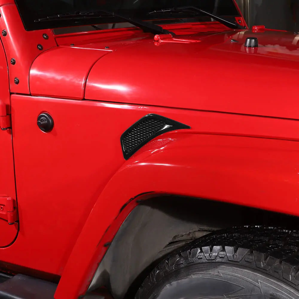 For 2007-2018 Jeep Wrangler JK Front Fender Leaf Plate Air Vent Cover Trim