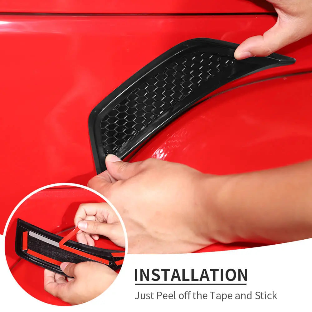 For 2007-2018 Jeep Wrangler JK Front Fender Leaf Plate Air Vent Cover Trim