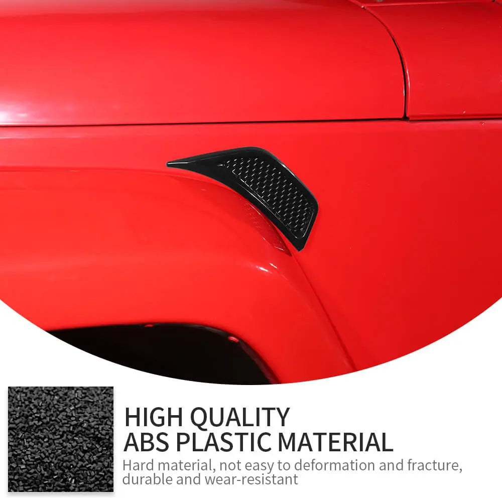 For 2007-2018 Jeep Wrangler JK Front Fender Leaf Plate Air Vent Cover Trim