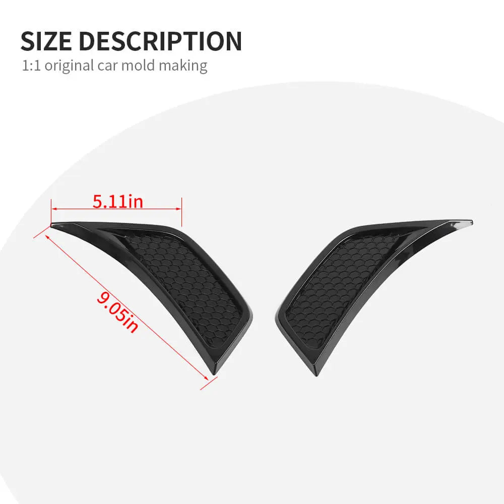 For 2007-2018 Jeep Wrangler JK Front Fender Leaf Plate Air Vent Cover Trim