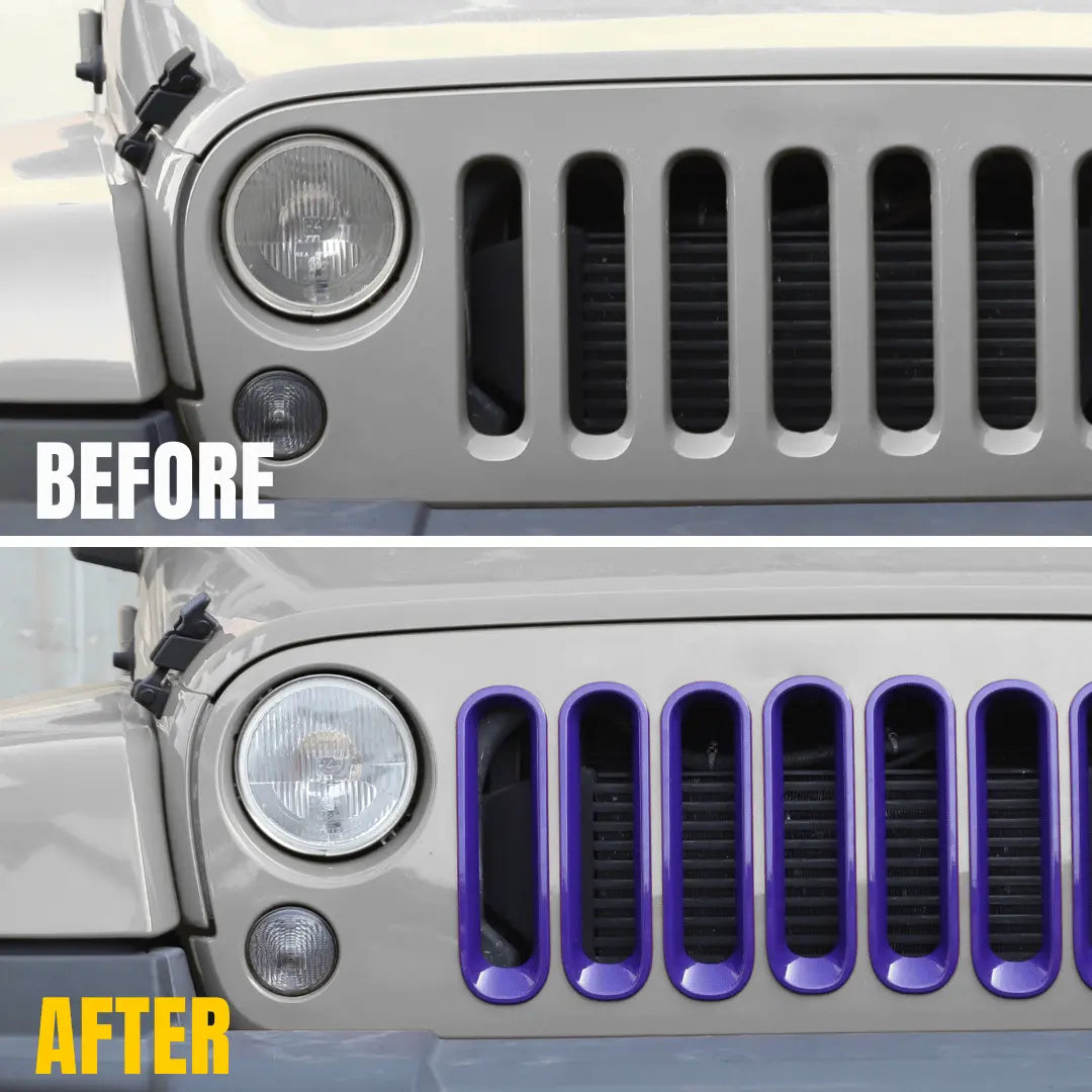 For 2007-2018 Jeep Wrangler JK Front Grille Insert Frame Trim Ring
