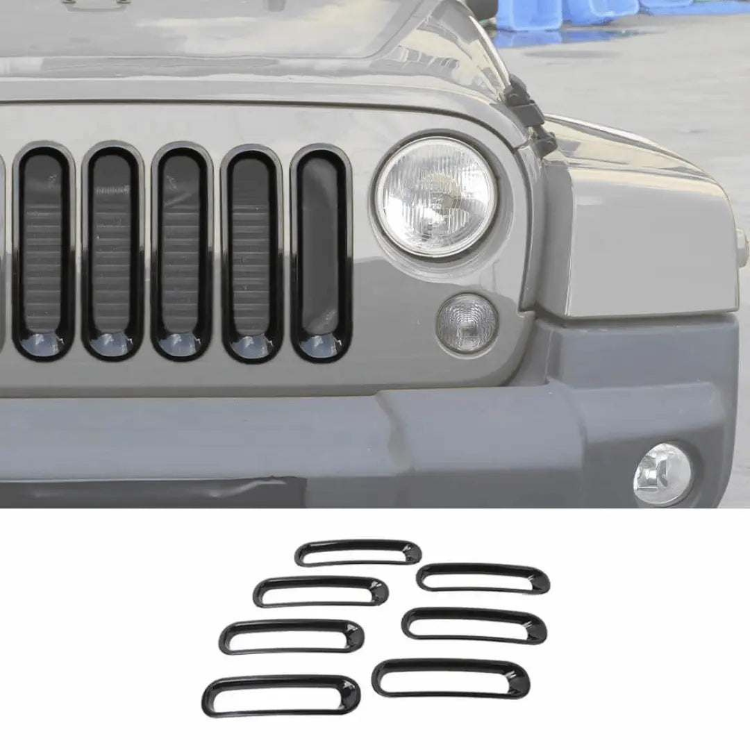 For 2007-2018 Jeep Wrangler JK Front Grille Insert Frame Trim Ring