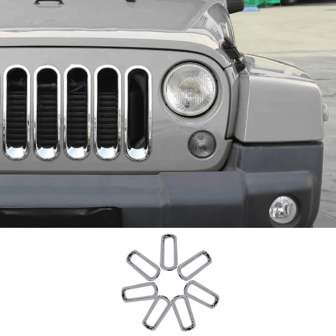 For 2007-2018 Jeep Wrangler JK Front Grille Insert Frame Trim Ring