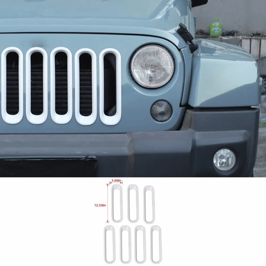 For 2007-2018 Jeep Wrangler JK Front Grille Insert Frame Trim Ring