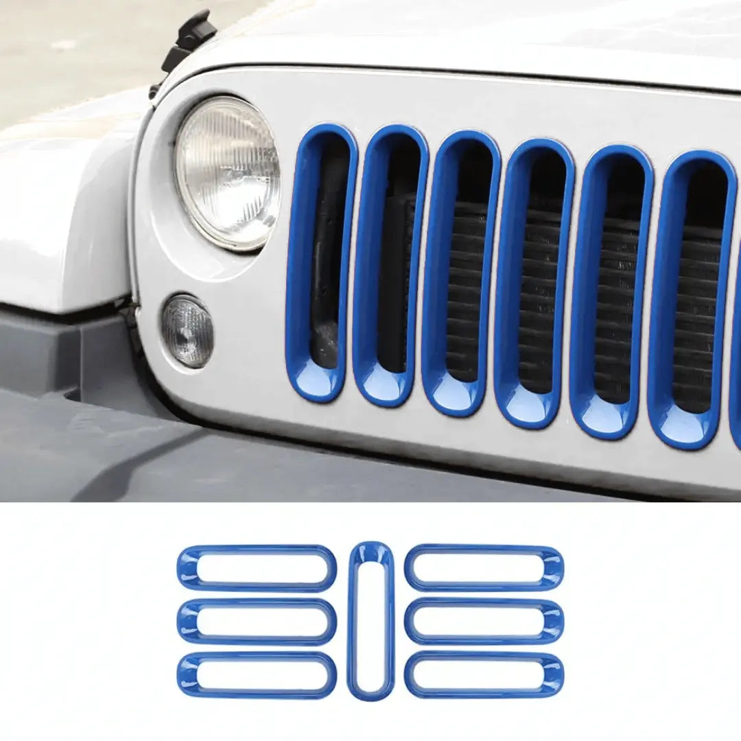 For 2007-2018 Jeep Wrangler JK Front Grille Insert Frame Trim Ring