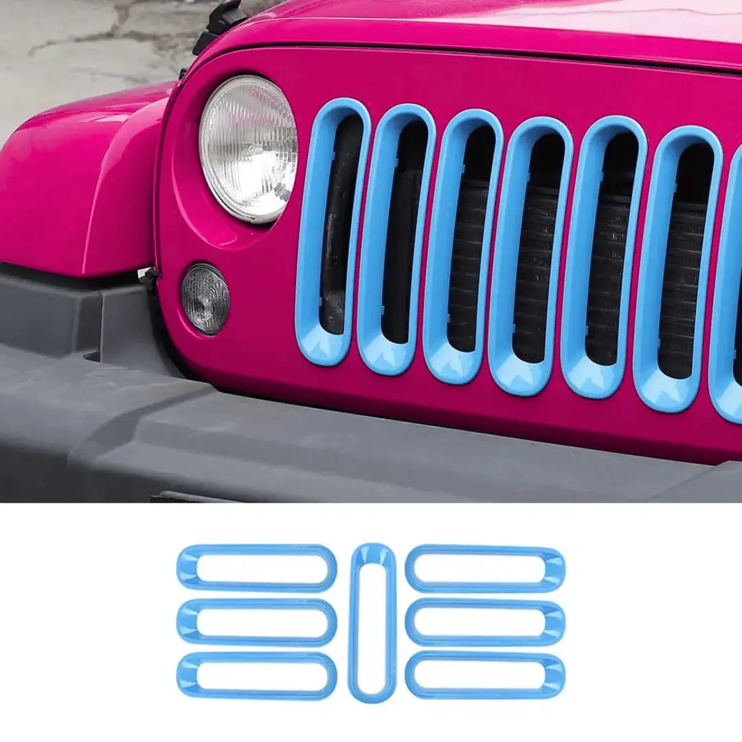 For 2007-2018 Jeep Wrangler JK Front Grille Insert Frame Trim Ring