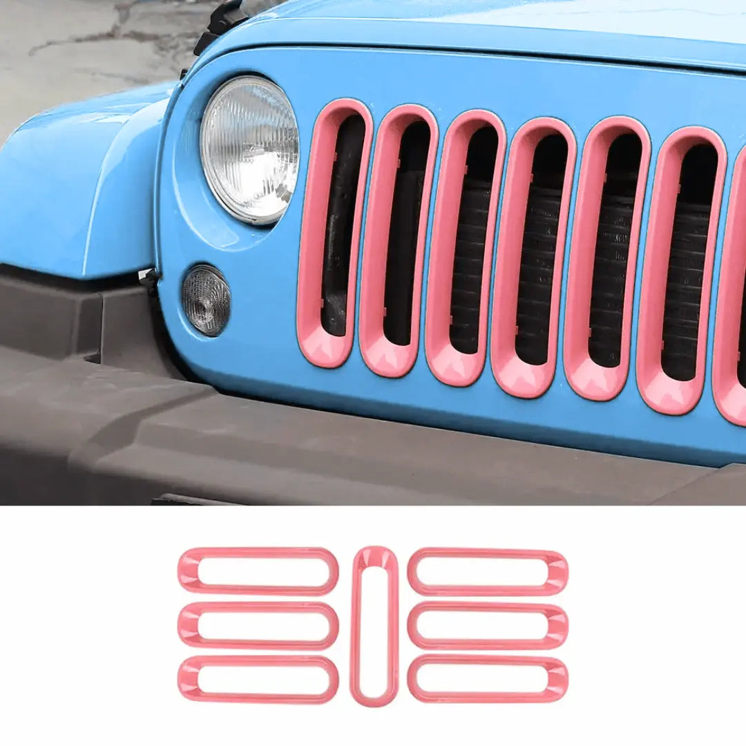 For 2007-2018 Jeep Wrangler JK Front Grille Insert Frame Trim Ring