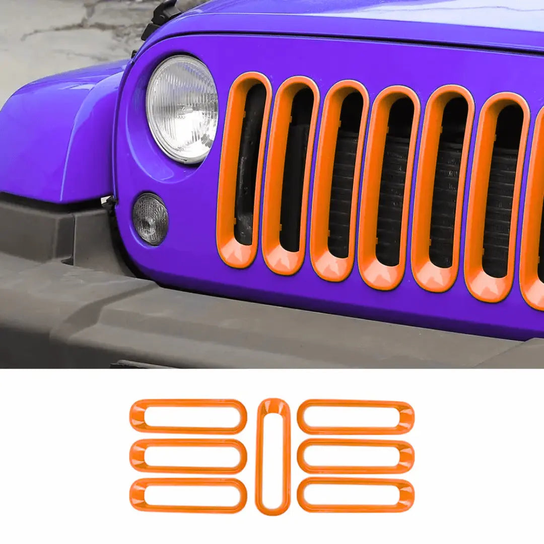 For 2007-2018 Jeep Wrangler JK Front Grille Insert Frame Trim Ring