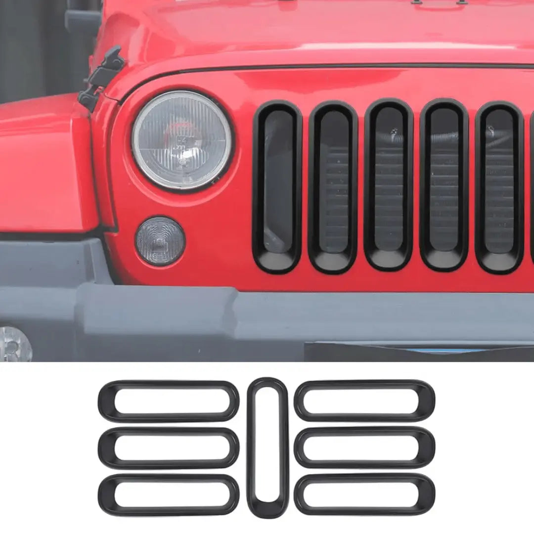 For 2007-2018 Jeep Wrangler JK Front Grille Insert Frame Trim Ring