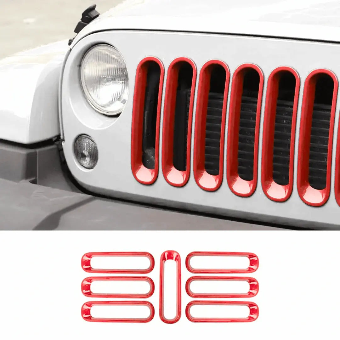 For 2007-2018 Jeep Wrangler JK Front Grille Insert Frame Trim Ring