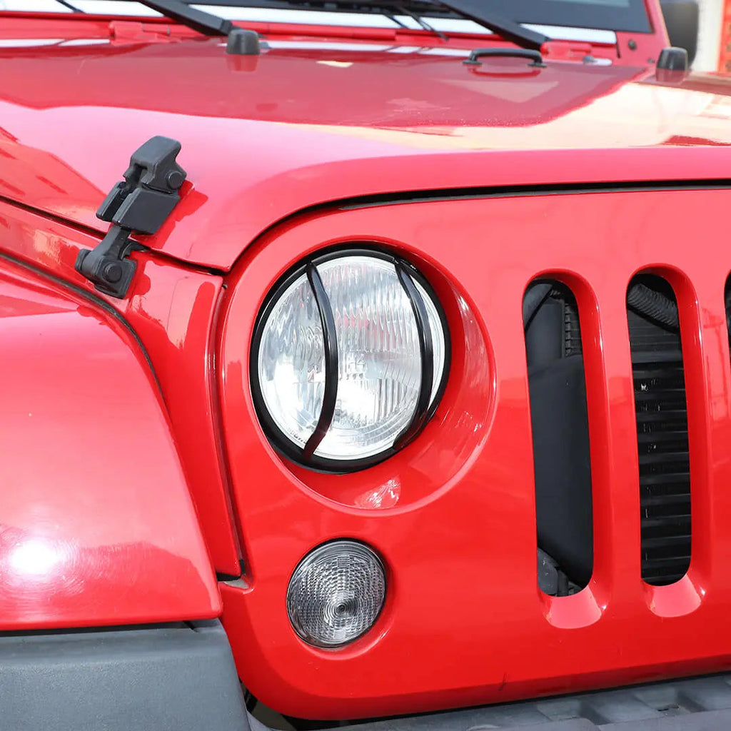 For 2007-2018 Jeep Wrangler JK Front Headlight & Eyebrow Turn Signal Rear Tail light Cover Guard Trim Kit (8 pcs)