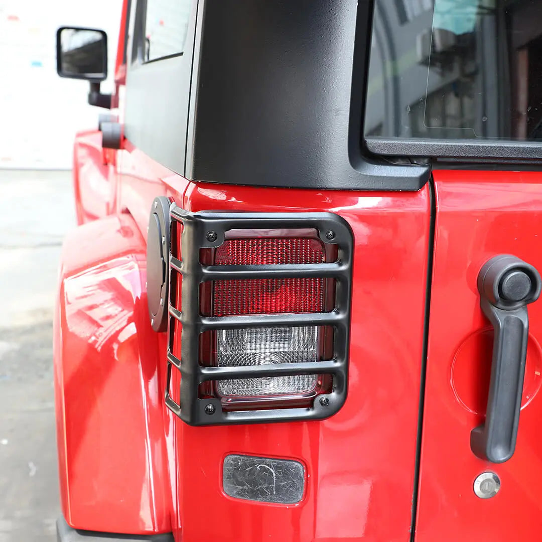 For 2007-2018 Jeep Wrangler JK Front Headlight & Eyebrow Turn Signal Rear Tail light Cover Guard Trim Kit (8 pcs)