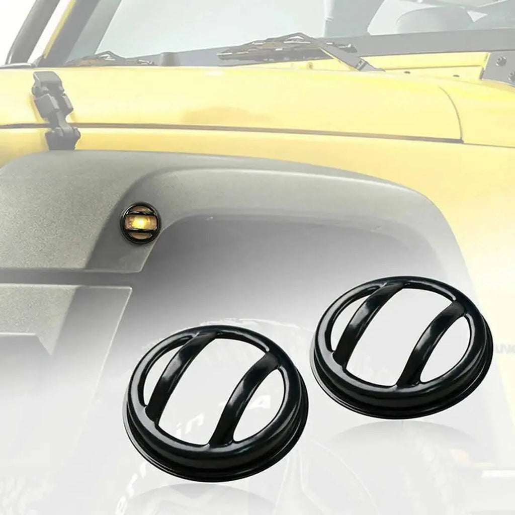 For 2007-2018 Jeep Wrangler JK Front Headlight & Eyebrow Turn Signal Rear Tail light Cover Guard Trim Kit (8 pcs)