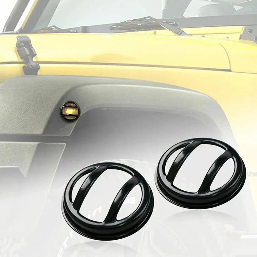 For 2007-2018 Jeep Wrangler JK Front Headlight & Eyebrow Turn Signal Rear Tail light Cover Guard Trim Kit (8 pcs)