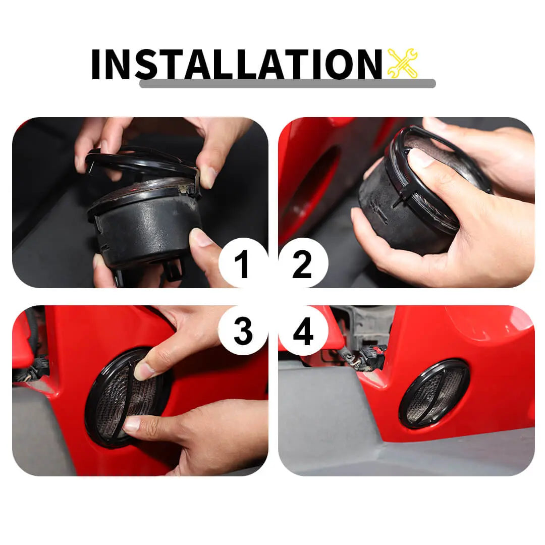 For 2007-2018 Jeep Wrangler JK Front Headlight & Eyebrow Turn Signal Rear Tail light Cover Guard Trim Kit (8 pcs)