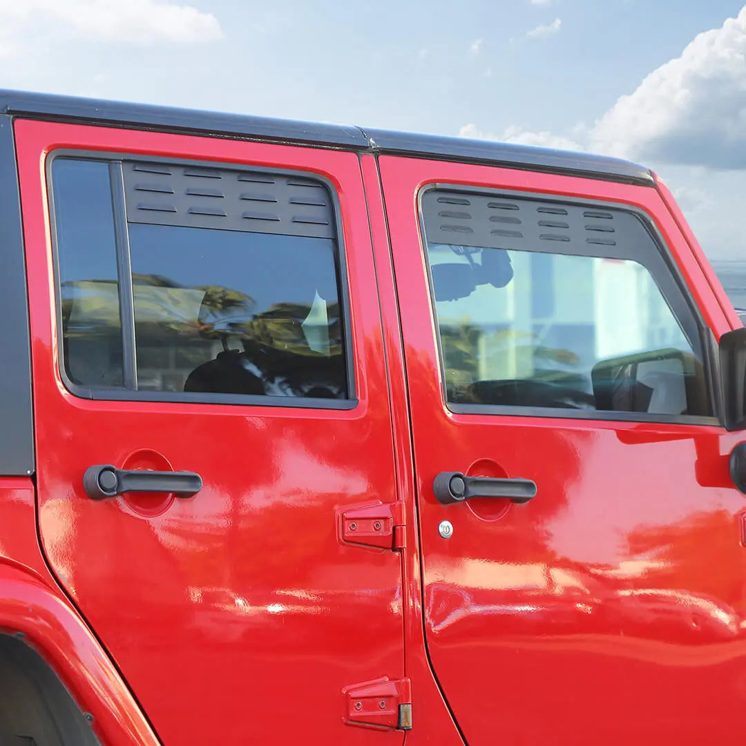 For 2007-2018 Jeep Wrangler JK Front Rear Door Window Louver Air Vent Panel Trim Kit