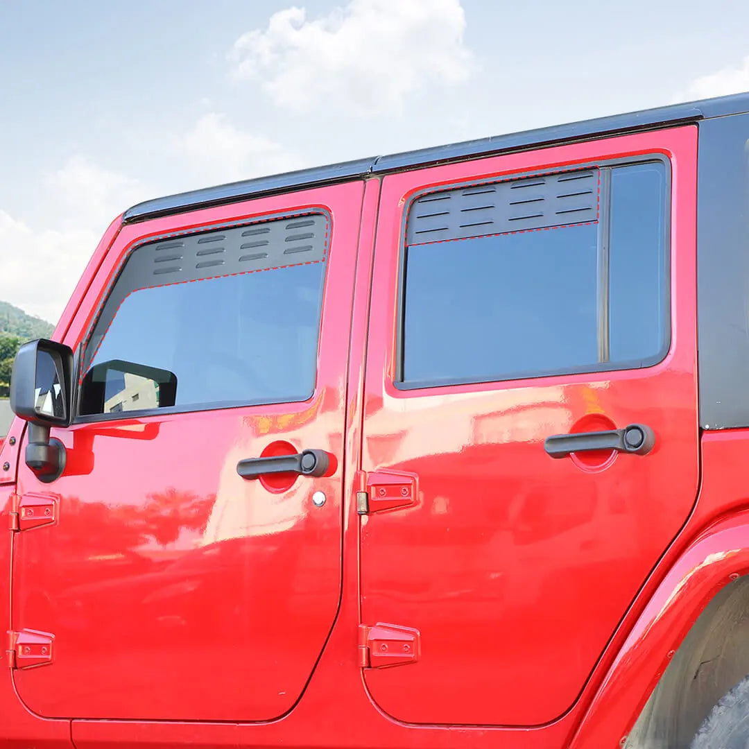 For 2007-2018 Jeep Wrangler JK Front Rear Door Window Louver Air Vent Panel Trim Kit