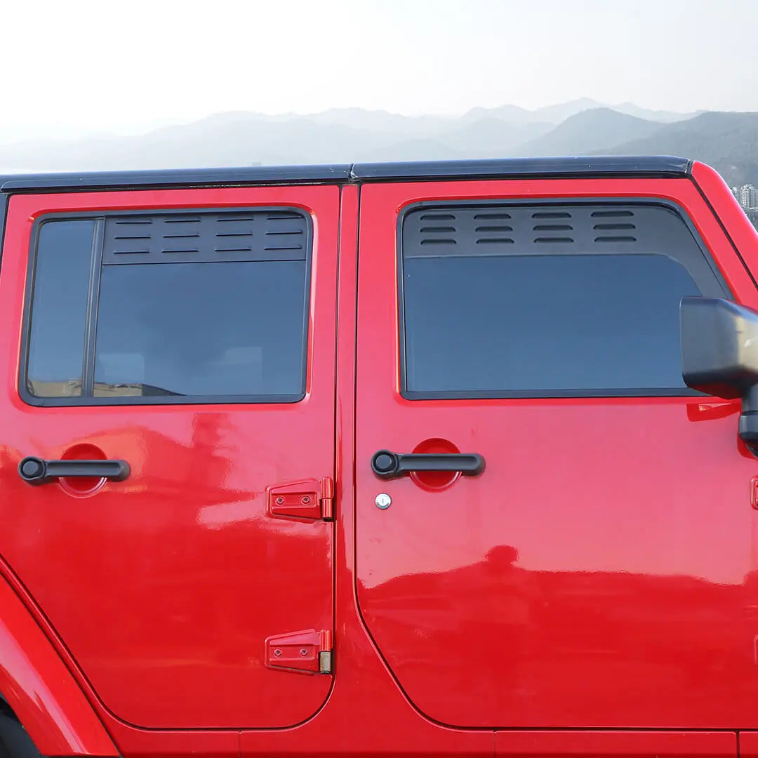 For 2007-2018 Jeep Wrangler JK Front Rear Door Window Louver Air Vent Panel Trim Kit