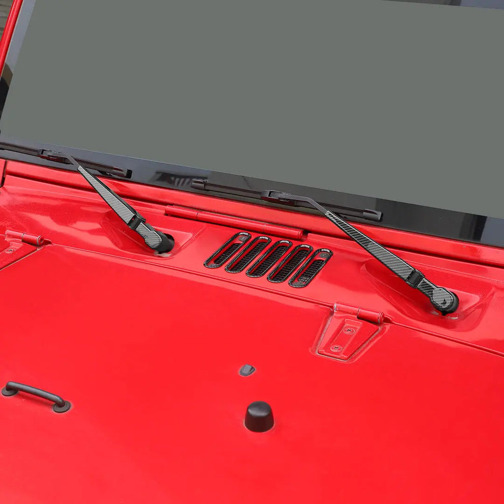 For 2007-2018 Jeep Wrangler JK 10 x Front Rear Windshield Wiper Hood Air Intake Cover Trim Decor Kit