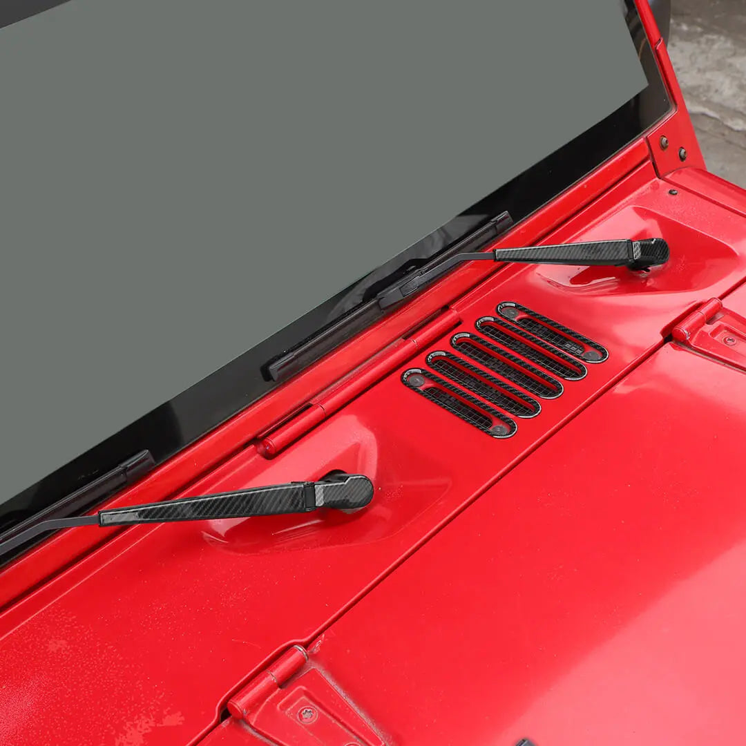 For 2007-2018 Jeep Wrangler JK 10 x Front Rear Windshield Wiper Hood Air Intake Cover Trim Decor Kit