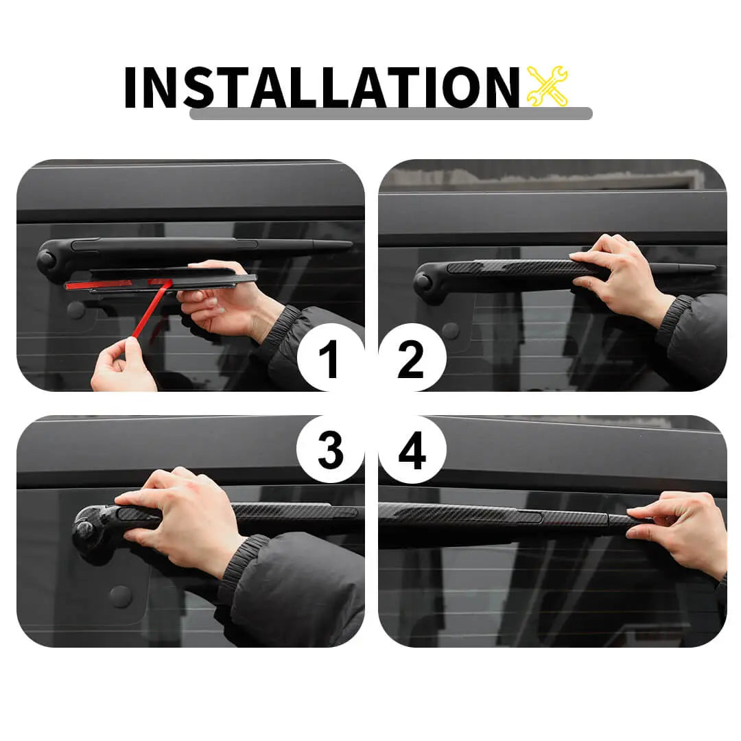 For 2007-2018 Jeep Wrangler JK 10 x Front Rear Windshield Wiper Hood Air Intake Cover Trim Decor Kit