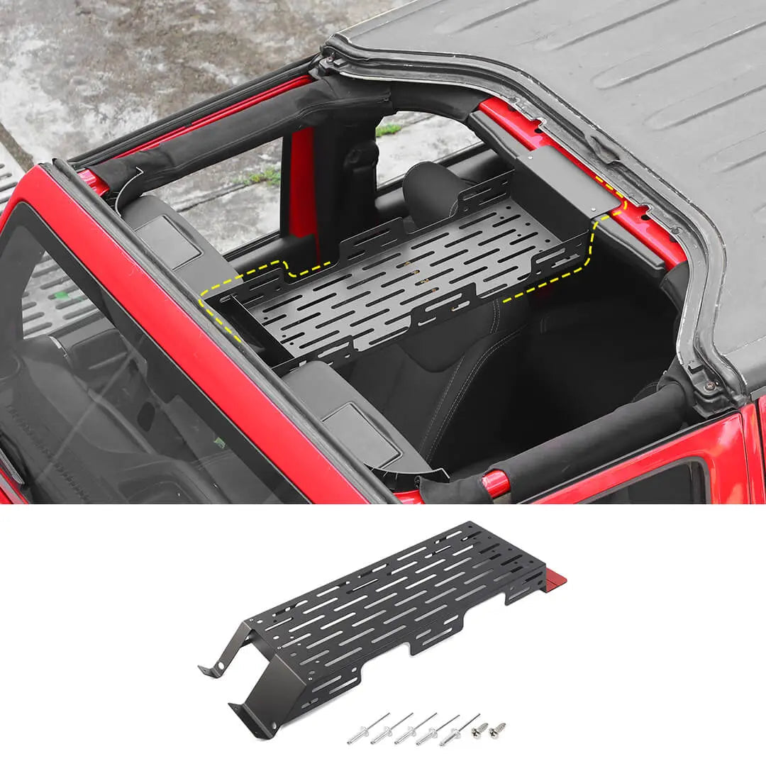 For 2007-2018 Jeep Wrangler JK Front Roof Overhead Storage Rack Organizer
