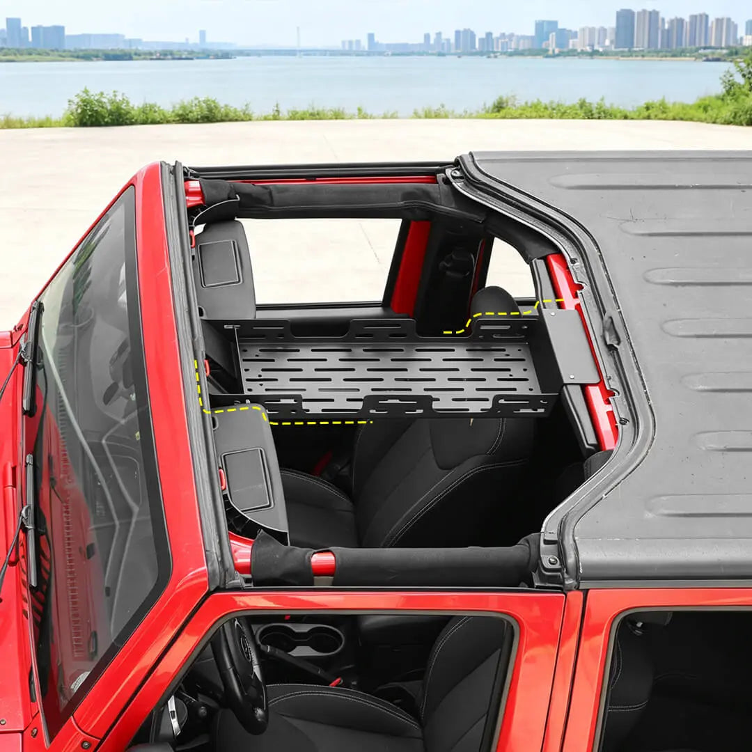 For 2007-2018 Jeep Wrangler JK Front Roof Overhead Storage Rack Organizer