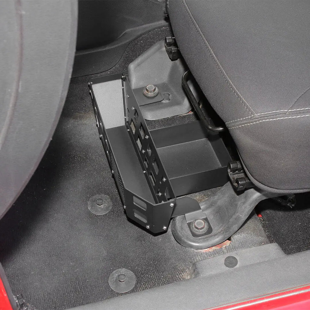 For 2007-2018 Jeep Wrangler JK Front Seat Under Storage Box Organizer – Aluminum Alloy & Iron