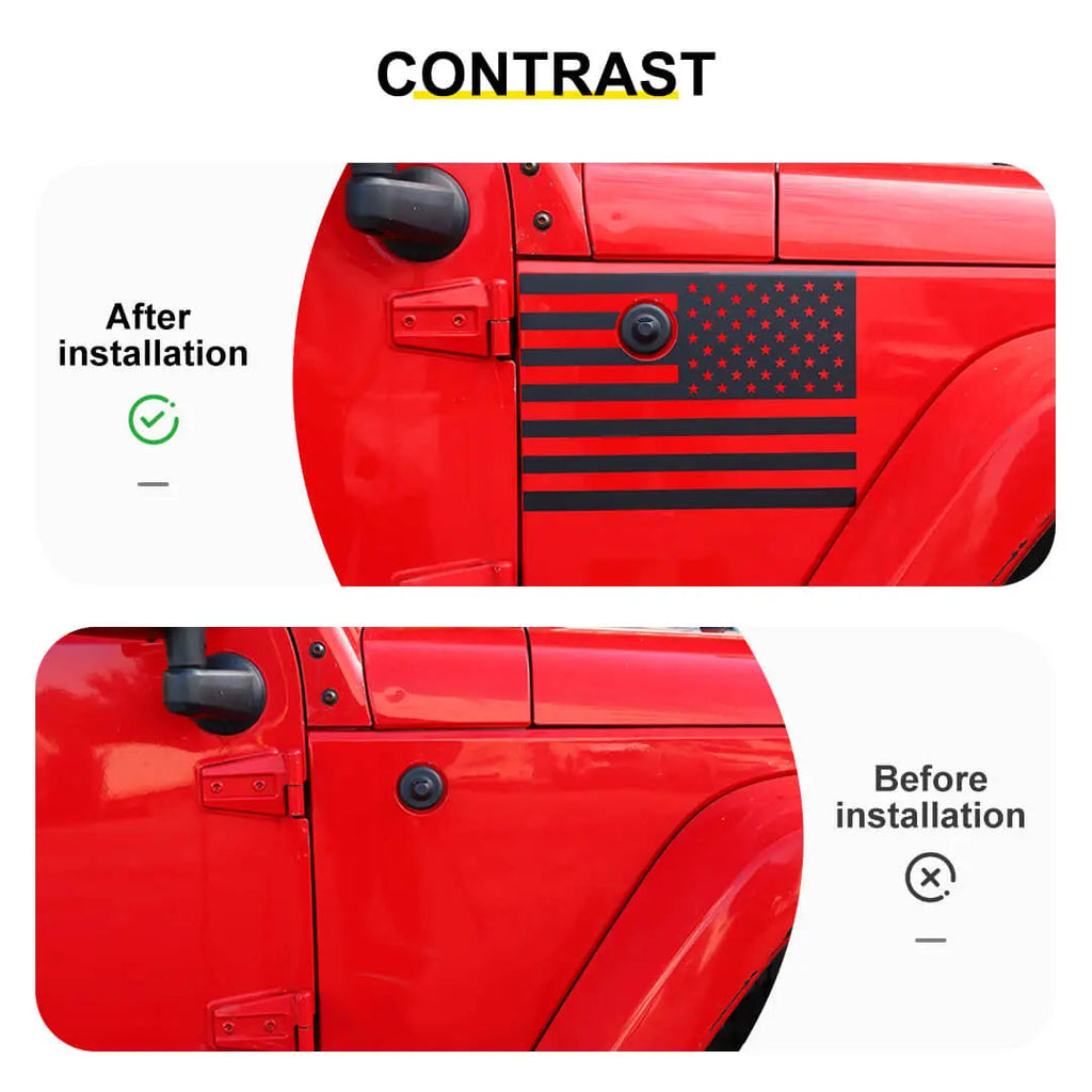 For 2007-2018 Jeep Wrangler JK Front Side Leaf Board Stickers Trim Cover (2 pcs)