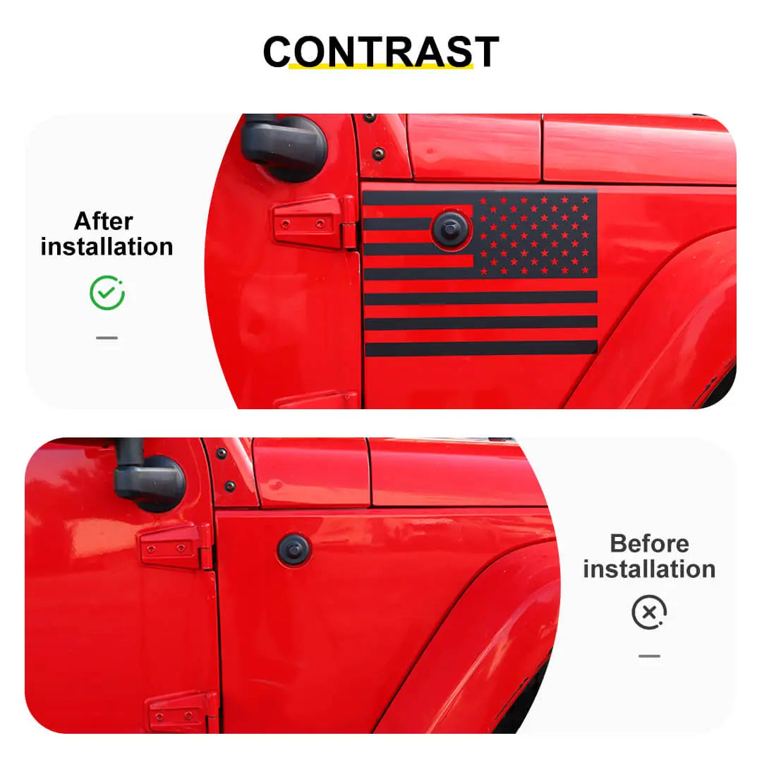 For 2007-2018 Jeep Wrangler JK Front Side Leaf Board Stickers Trim Cover (2 pcs)