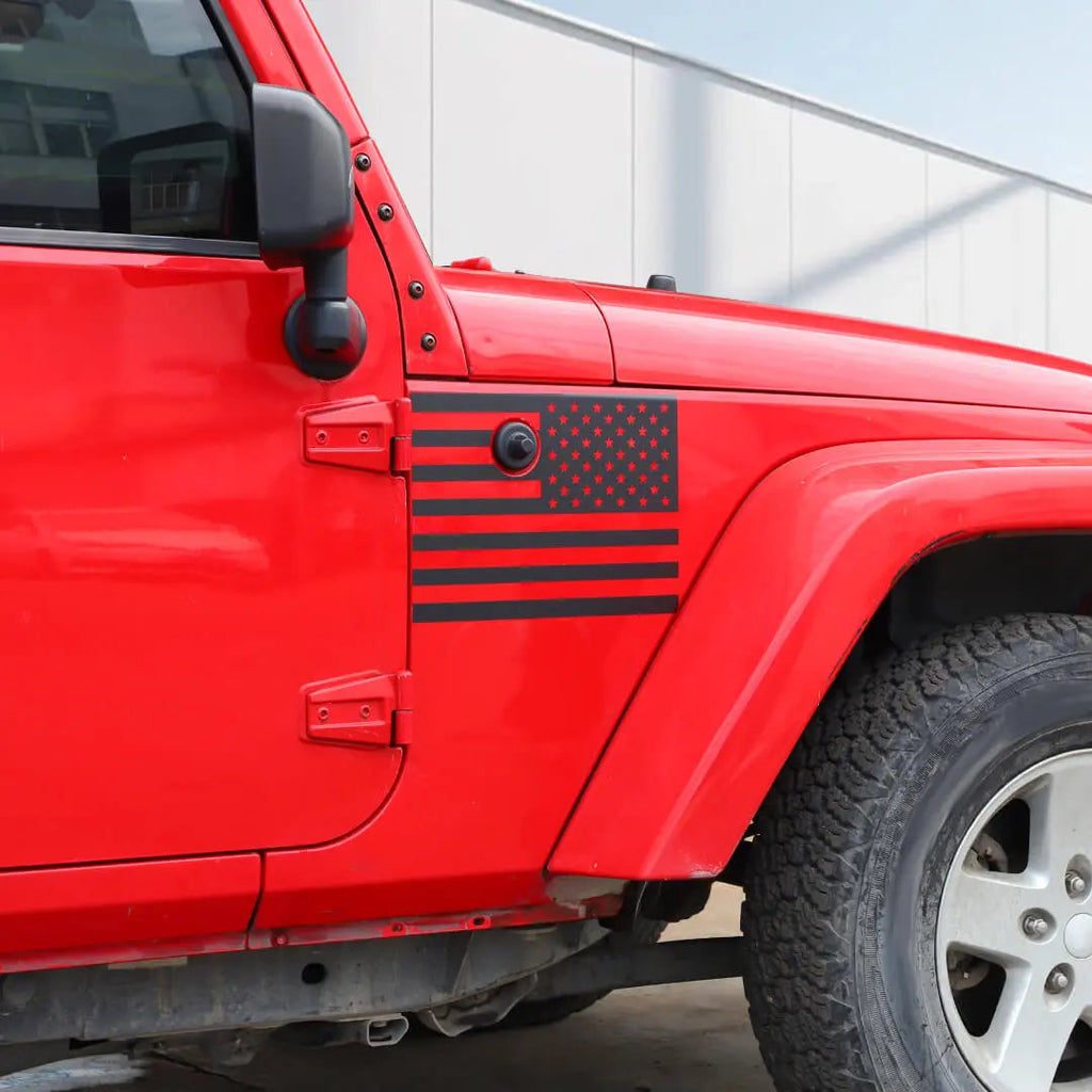 For 2007-2018 Jeep Wrangler JK Front Side Leaf Board Stickers Trim Cover (2 pcs)