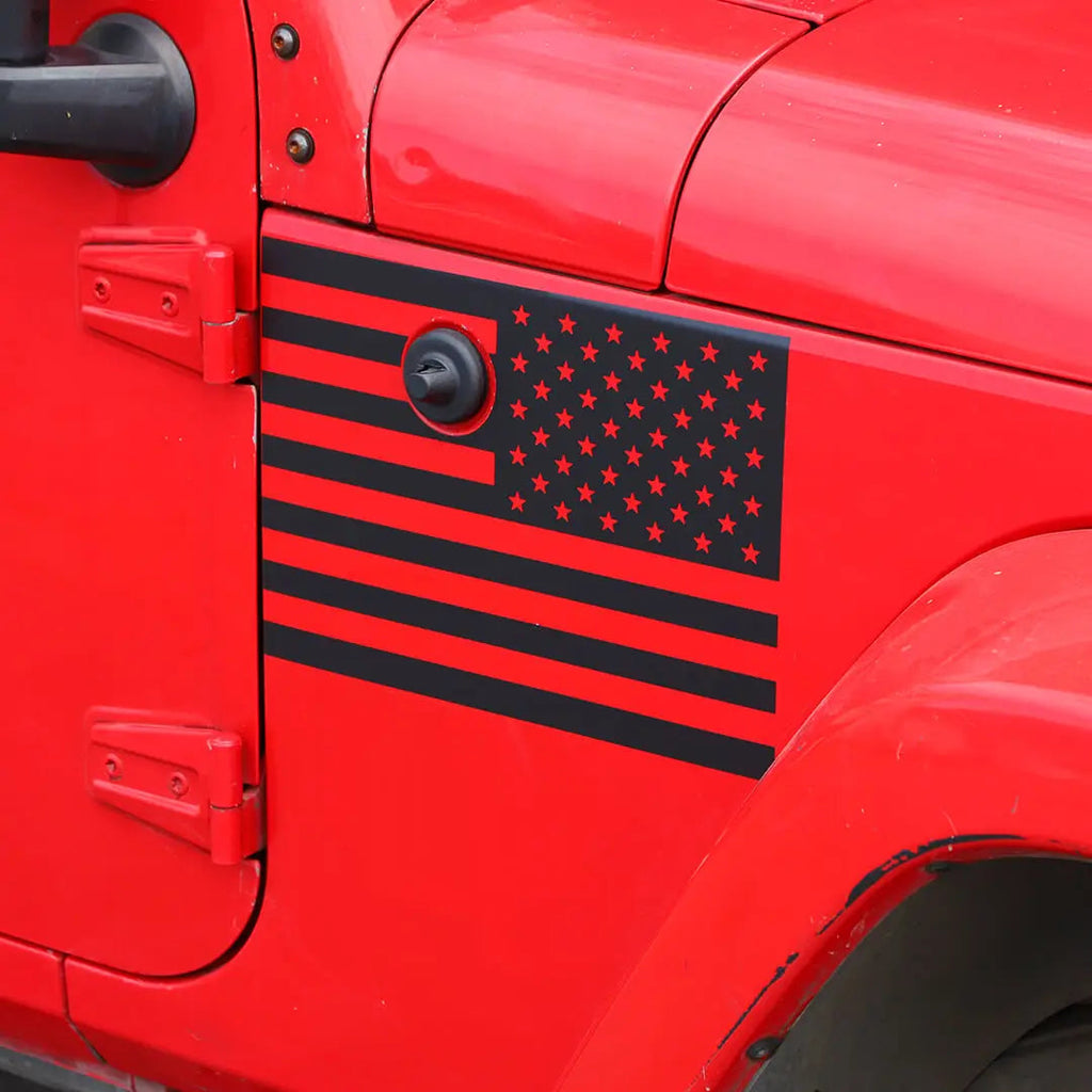 For 2007-2018 Jeep Wrangler JK Front Side Leaf Board Stickers Trim Cover (2 pcs)
