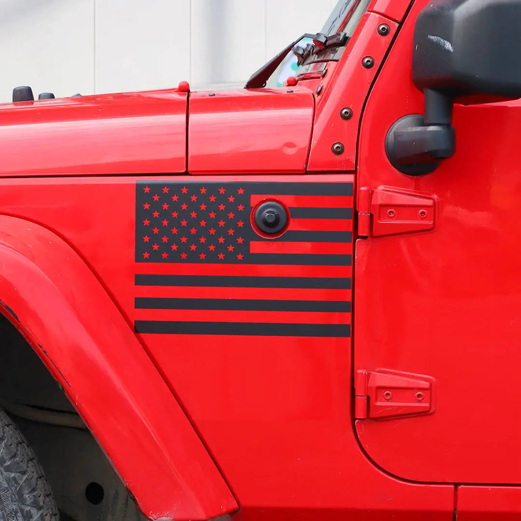 For 2007-2018 Jeep Wrangler JK Front Side Leaf Board Stickers Trim Cover (2 pcs)