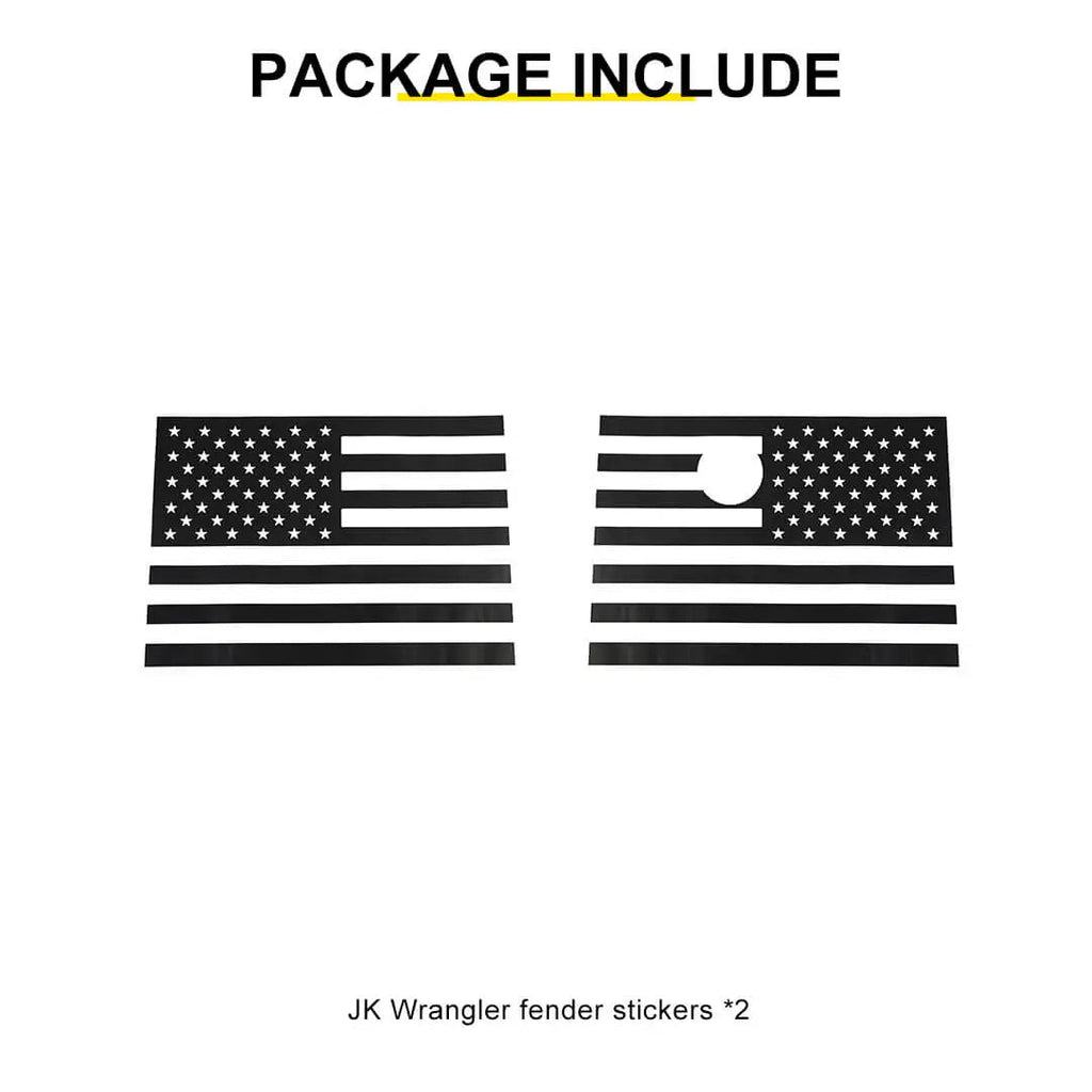 For 2007-2018 Jeep Wrangler JK Front Side Leaf Board Stickers Trim Cover (2 pcs)