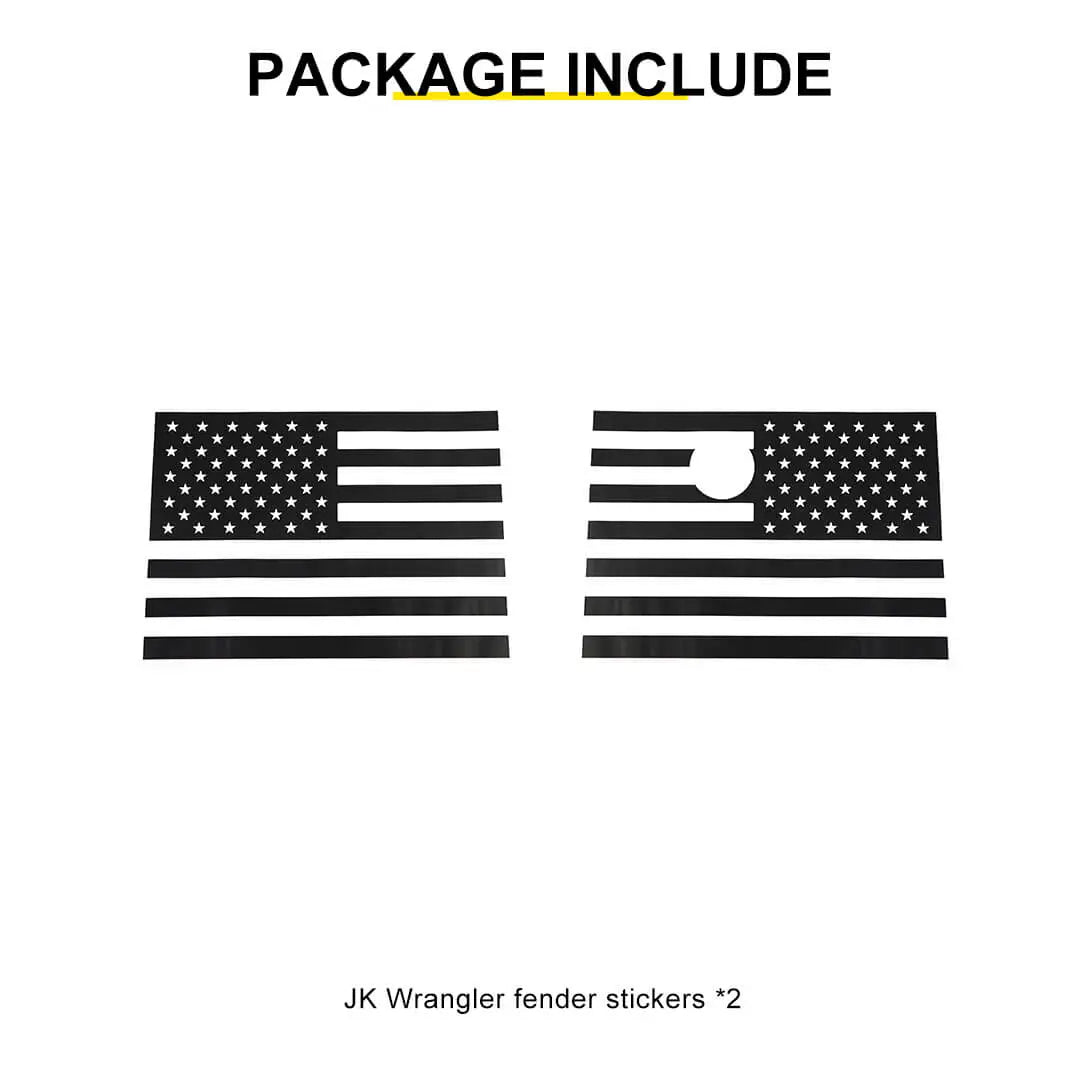 For 2007-2018 Jeep Wrangler JK Front Side Leaf Board Stickers Trim Cover (2 pcs)