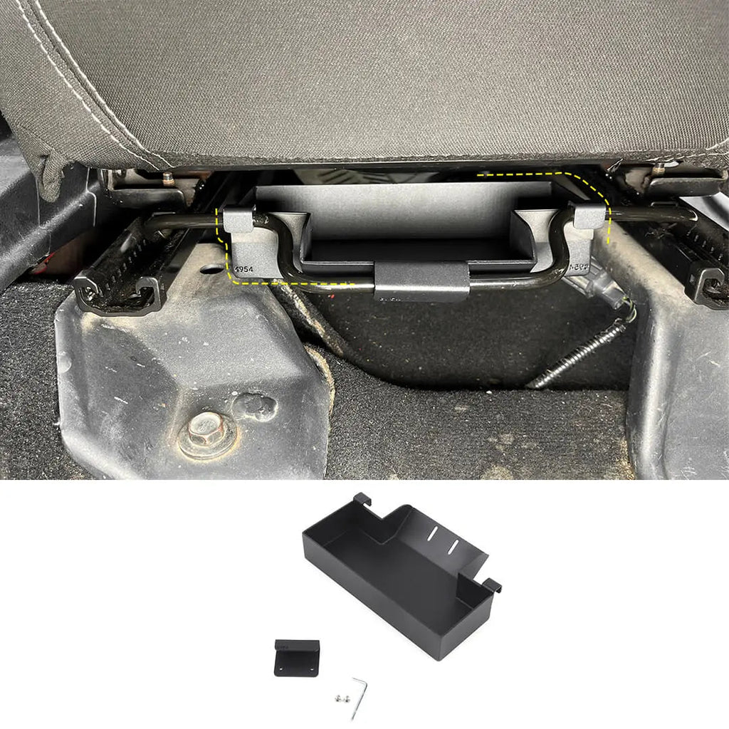 For 2007-2018 Jeep Wrangler JK Front Under Seat Expanded Storage Box Tray Organizer（2 pcs）