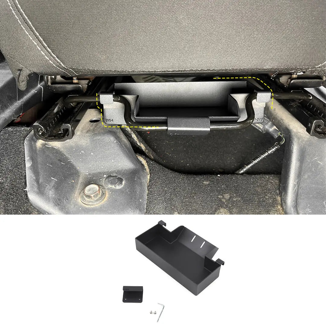 For 2007-2018 Jeep Wrangler JK Front Under Seat Expanded Storage Box Tray Organizer（2 pcs）
