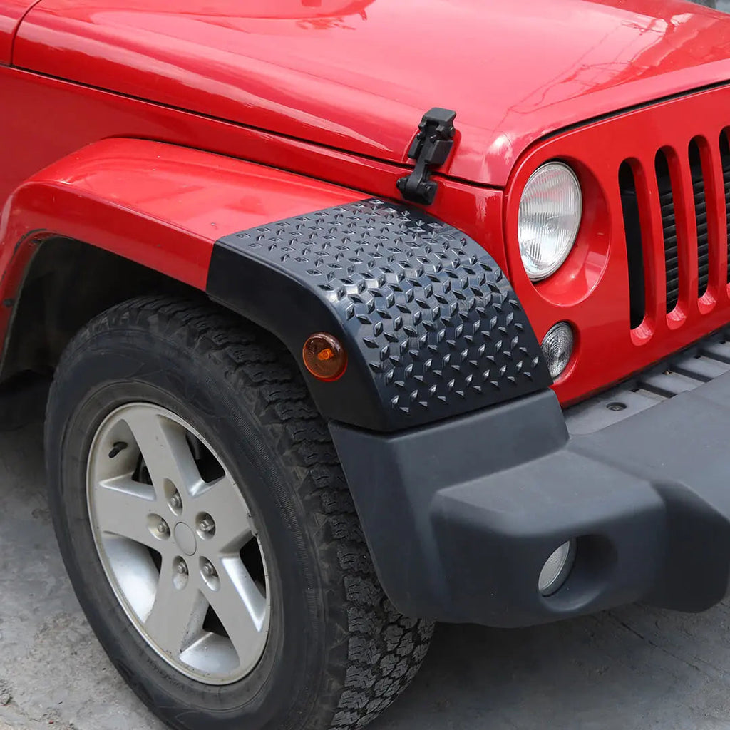 For 2007-2018 Jeep Wrangler JK Front Wheel Arch & Rear Tail Light Corner Armor Guard Trim Cover (4 pcs)