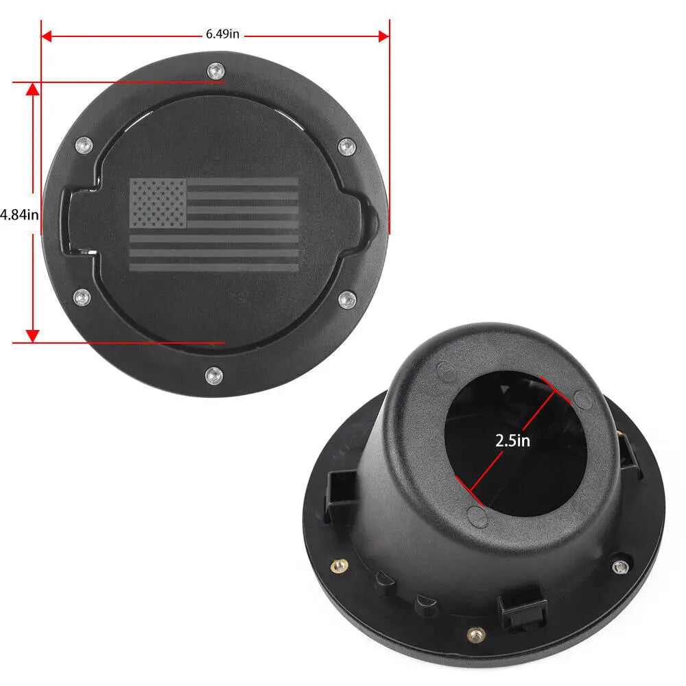 For 2007-2018 Jeep Wrangler JK Gas Tank Cap Fuel Door Cover Trim